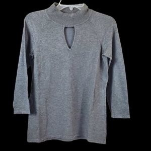 International Concept Knit Keyhole Sweater